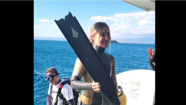 Milli Sporcu Ercümen Ayvalık’ta Kırmızı Mercanlara Daldı