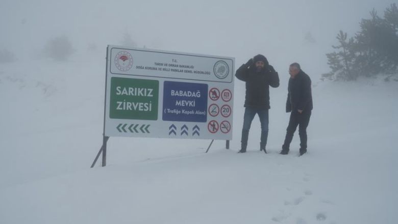Kazdağları'nda Kar Kalınlığı 20 Santimetreyi Buldu