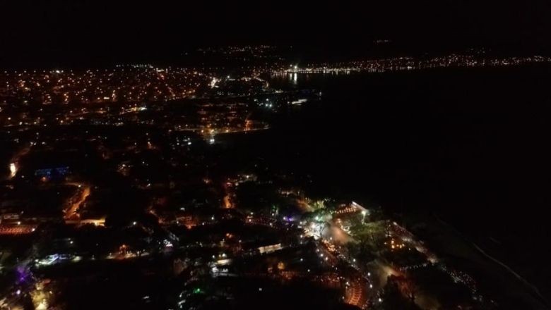 Burhaniye’nin En Uzun Gecesi Dron İle Görüntülendi