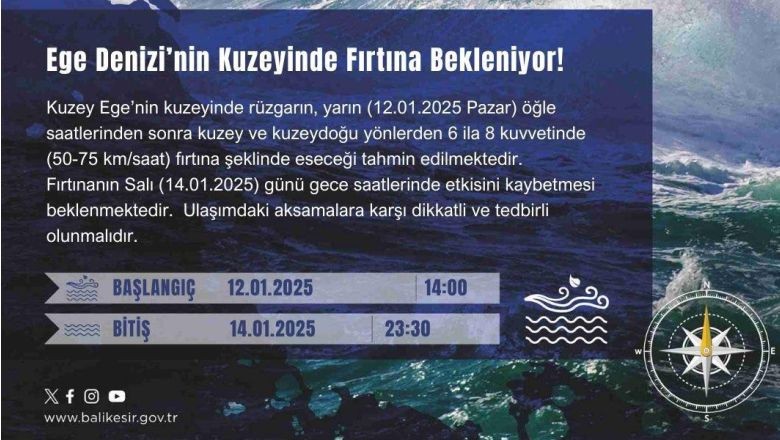 Kuzey Ege Denizi’nde Fırtına Uyarısı