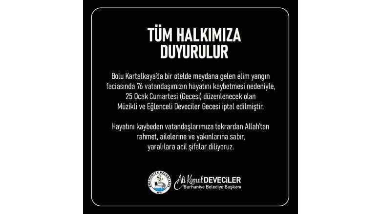 Belediye'den Duyuru: O Etkinlik İptal Edildi!