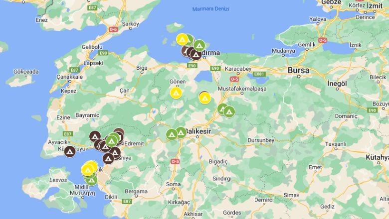 Balıkesir Kamp Alanları Haritası
