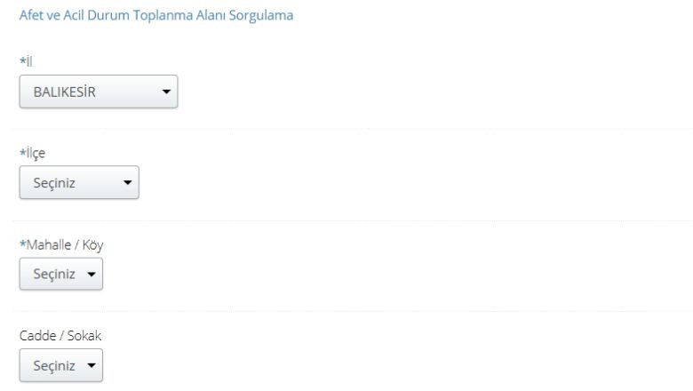 Balıkesir'de Deprem Toplanma Alanları