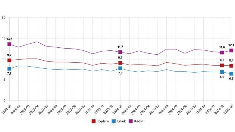 Türkiye'de İşsizlik Oranı Ocak Ayında Düştü