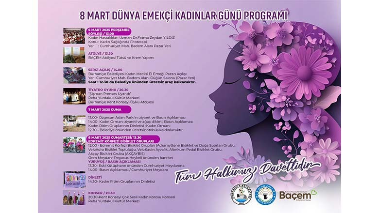 Burhaniye’de 8 Mart Kadınlar Günü Etkinlikleri Başlıyor Burhaniye’de 8 Mart Kadınlar Günü Etkinlikleri Başlıyor