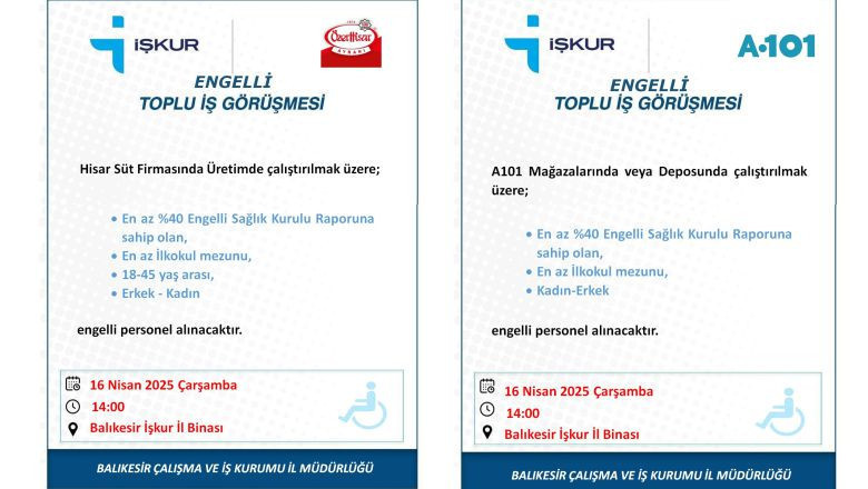 Balıkesir İŞKUR’dan Engelli Bireylere Fırsat!