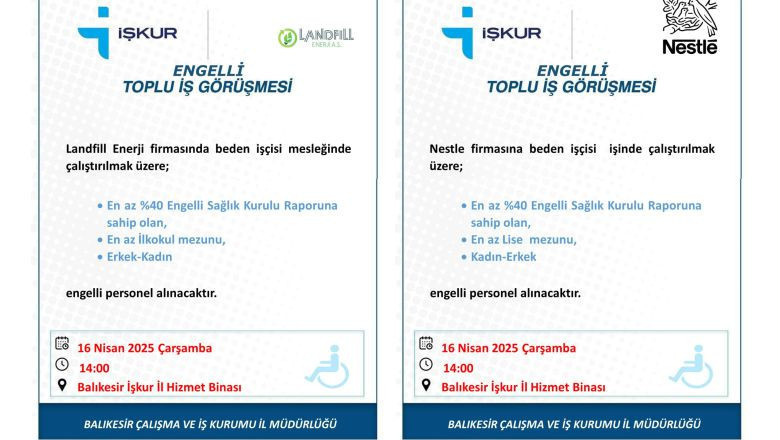 Balıkesir İŞKUR’dan Engelli Bireylere Fırsat!