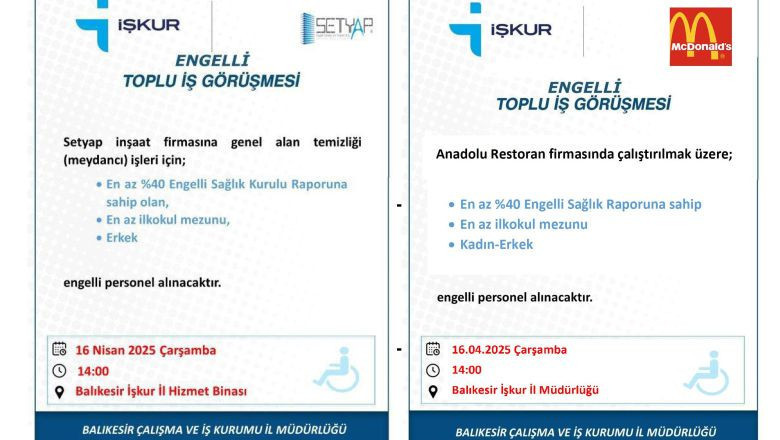 Balıkesir İŞKUR’dan Engelli Bireylere Fırsat!