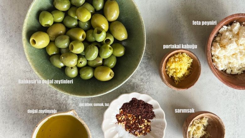 Zeytin ve Peyniri Buluşturan Pratik Meze Tarifi