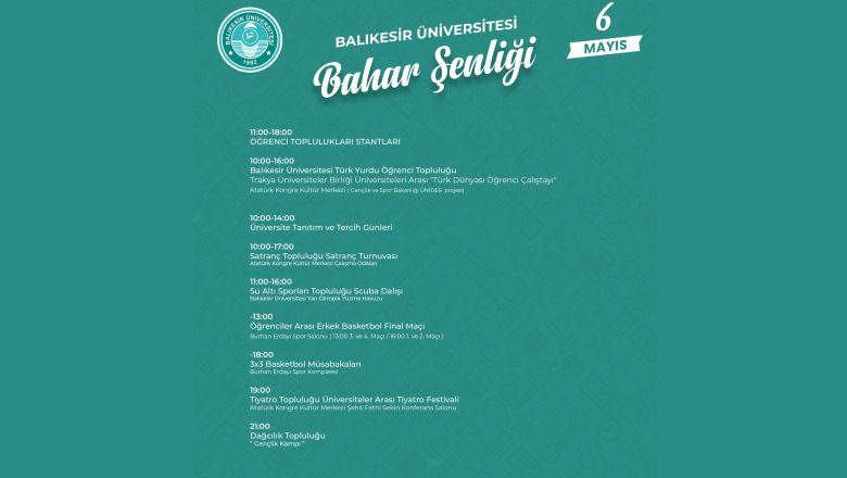 Balıkesir Üniversitesi’nde Bahar Şenliği Coşkusu Başlıyor