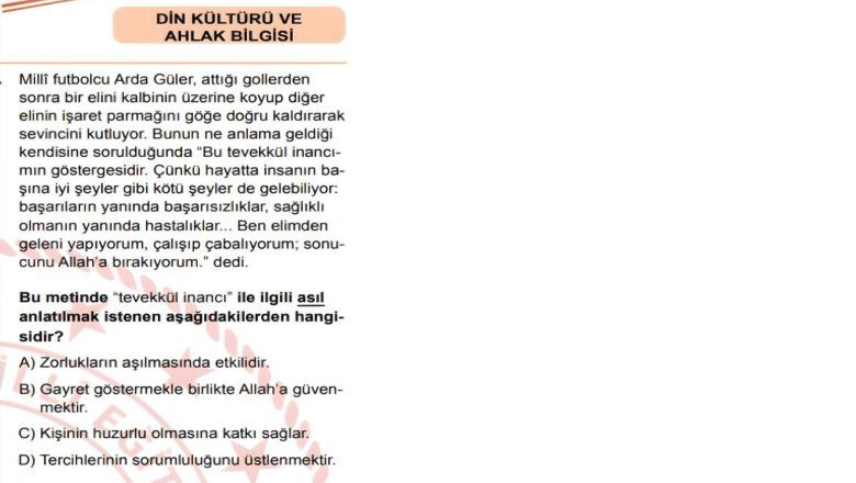 LGS’nin Din Kültürü Alanındaki Arda Güler Sorusu Gündem Oldu