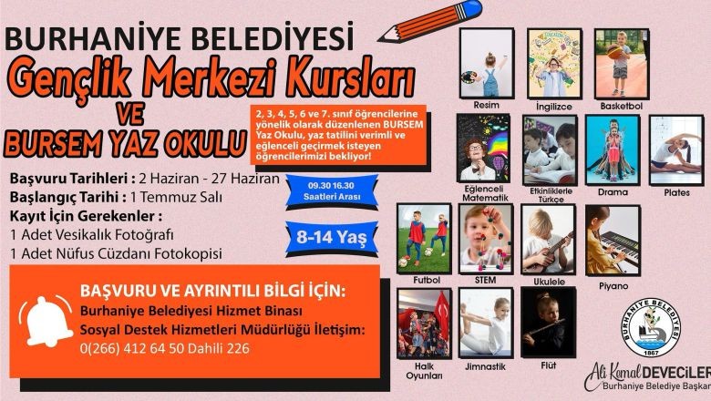 Burhaniye'de Yaz Kursları Başlıyor
