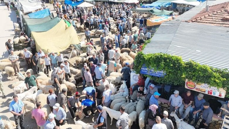  Havran Hayvan Pazarı’nda Bayram Arefesi Yoğunluğu