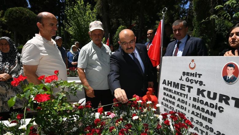  Vali Ustaoğlu, Şehit Aileleriyle Birlikte Şehitliği Ziyaret Etti 