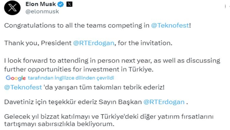 Elon Musk Teknofest'e Geliyor!