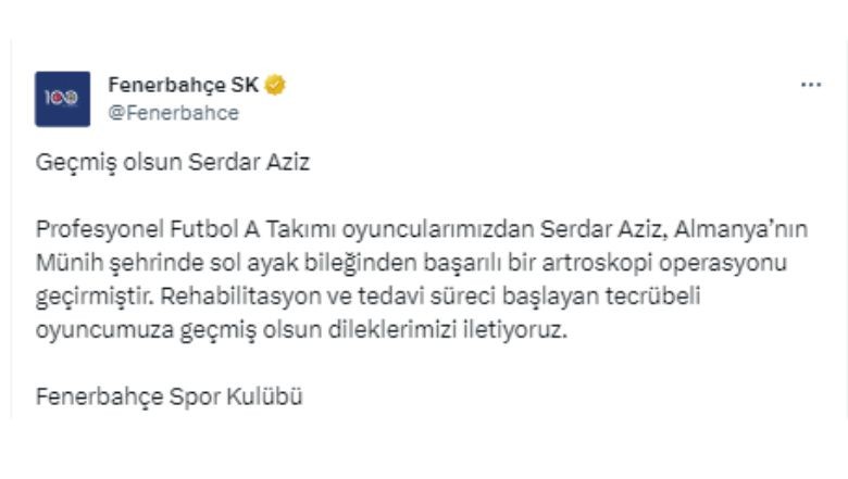 Fenerbahçe'den Serdar Aziz Açıklaması!