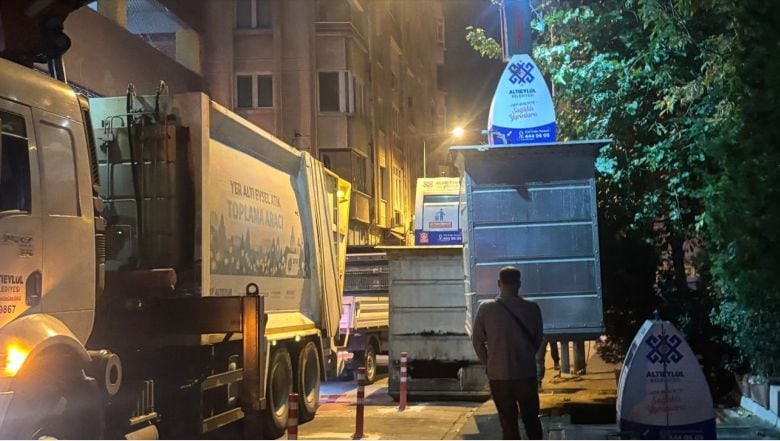 Altıeylül'de Eskiyen Çöp Konteyneri Yenilendi