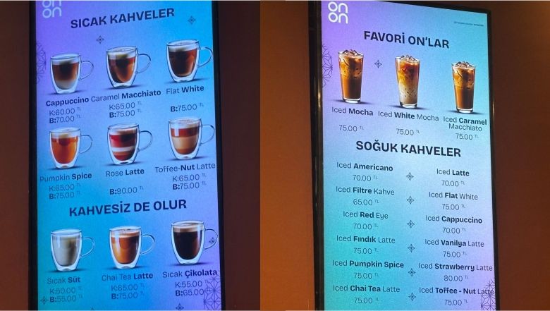 Onon Kafe Güncel Menü Fiyatları