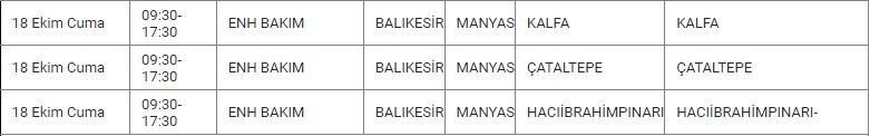Manyas ve Mahallelerinde Elektrik Kesintisi Manyas ve Mahallelerinde Elektrik Kesintisi