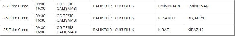 Susurluk ve Mahallelerinde Elektrik Kesintisi Susurluk ve Mahallelerinde Elektrik Kesintisi