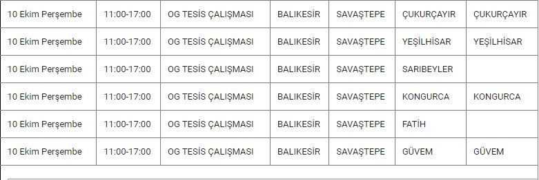Savaştepe ve Mahallelerinde Elektrik Kesintisi Savaştepe ve Mahallelerinde Elektrik Kesintisi