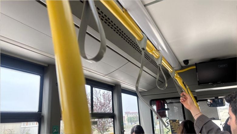 KYK Otobüslerinde İlginç Çözüm: Kopan Askıların Yerine Bez ve Kemer