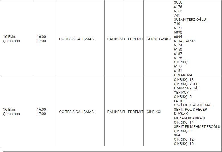 Edremit ve Mahallelerinde Elektrik Kesintisi Edremit ve Mahallelerinde Elektrik Kesintisi
