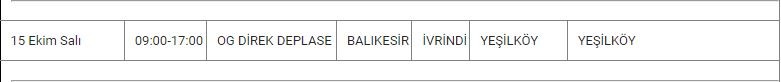 İvrindi ve Mahallelerinde Elektrik Kesintisi İvrindi ve Mahallelerinde Elektrik Kesintisi