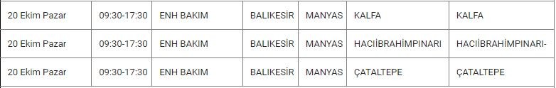 Manyas ve Mahallelerinde Elektrik Kesintisi Manyas ve Mahallelerinde Elektrik Kesintisi