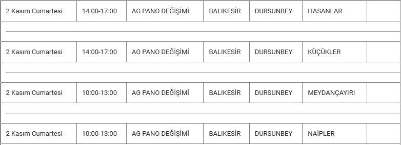 Dursunbey ve Mahallelerinde Elektrik Kesintisi Dursunbey ve Mahallelerinde Elektrik Kesintisi