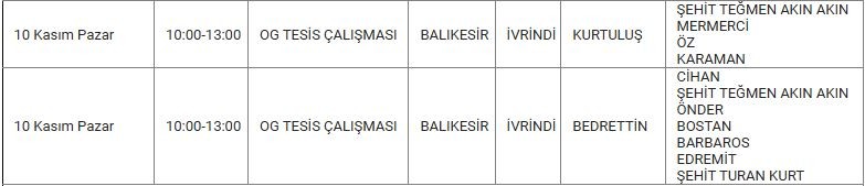 İvrindi ve Mahallelerinde Elektrik Kesintisi İvrindi ve Mahallelerinde Elektrik Kesintisi