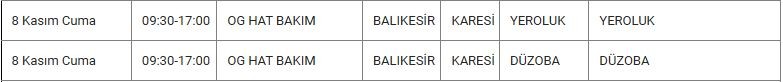 Karesi ve Mahallelerinde Elektrik Kesintisi Karesi ve Mahallelerinde Elektrik Kesintisi