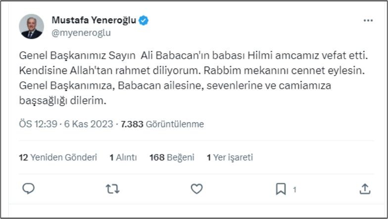 Ali Babacan'ın Acı Kaybı 