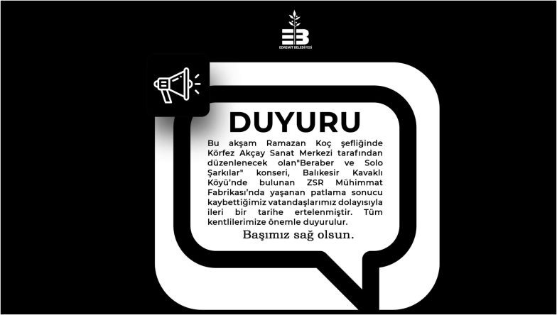 Edremit Belediyesi Konseri Erteledi
