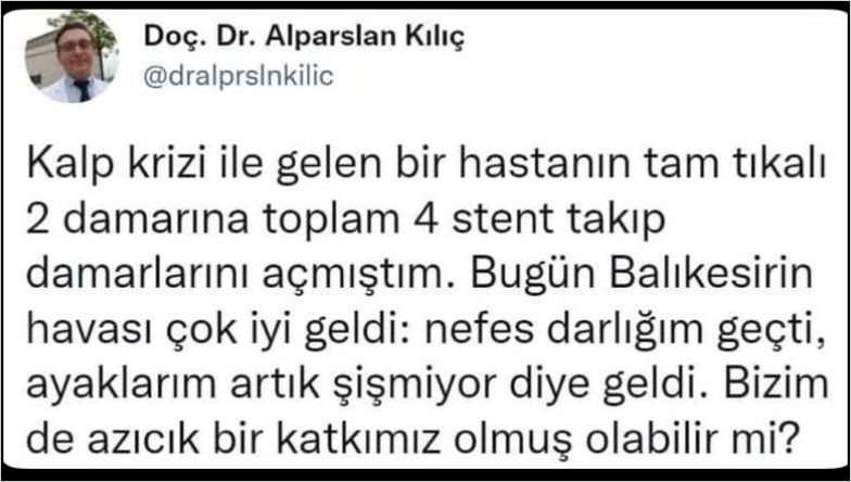 Hastanın "Balıkesir'in Havası İyi Geldi" Yorumu Gülümsetti