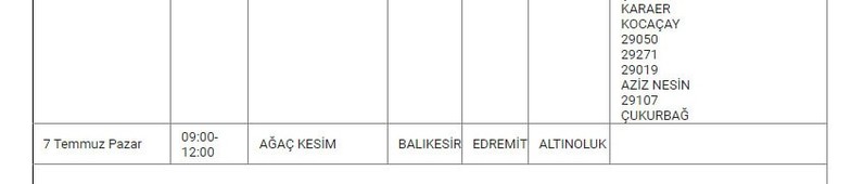 Edremit Mahalle ve Kırsalda Elektrik Kesintisi Edremit Mahalle ve Kırsalda Elektrik Kesintisi