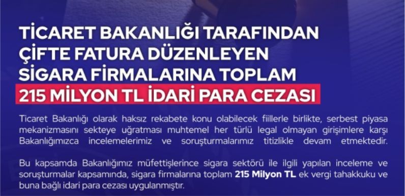 Sigara Firmalarına 215 milyon Lira Ceza