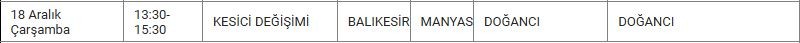 Manyas ve Mahallelerinde Elektrik Kesintisi Manyas ve Mahallelerinde Elektrik Kesintisi