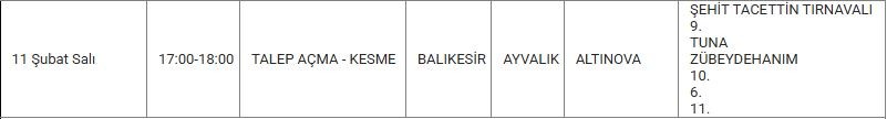 Ayvalık ve Mahallelerinde Elektrik Kesintisi