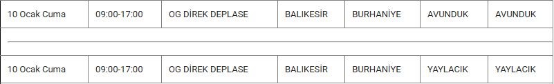 Burhaniye ve Mahallelerinde Elektrik Kesintisi Burhaniye ve Mahallelerinde Elektrik Kesintisi