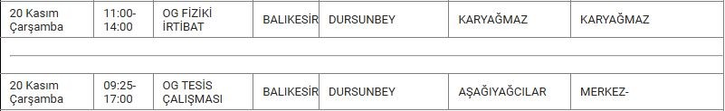 Dursunbey ve Mahallelerinde Elektrik Kesintisi Dursunbey ve Mahallelerinde Elektrik Kesintisi