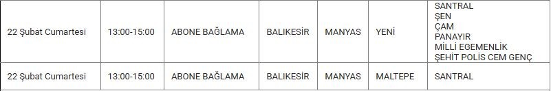 Manyas ve Mahallelerinde Elektrik Kesintisi Manyas ve Mahallelerinde Elektrik Kesintisi