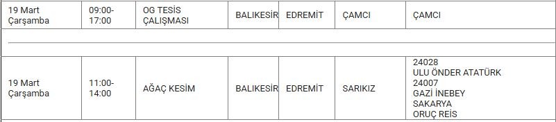 Edremit ve Mahallelerinde Elektrik Kesintisi Edremit ve Mahallelerinde Elektrik Kesintisi