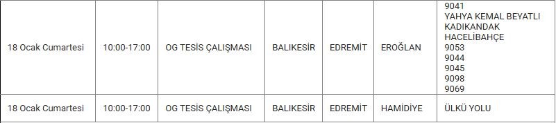 Edremit ve Mahallelerinde Elektrik Kesintisi Edremit ve Mahallelerinde Elektrik Kesintisi