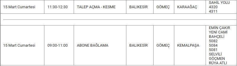 Gömeç ve Mahallelerinde Elektrik Kesintisi Gömeç ve Mahallelerinde Elektrik Kesintisi