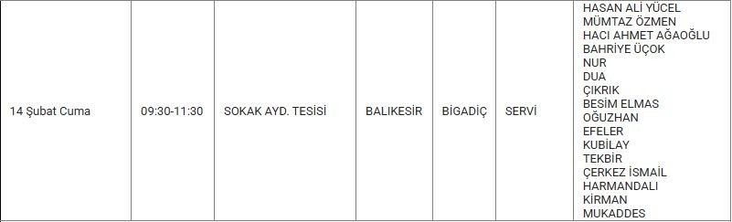 Bigadiç ve Mahallelerinde Elektrik Kesintisi Bigadiç ve Mahallelerinde Elektrik Kesintisi