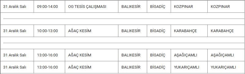 Bigadiç ve Mahallelerinde Elektrik Kesintisi