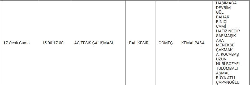 Gömeç ve Mahallelerinde Elektrik Kesintisi Gömeç ve Mahallelerinde Elektrik Kesintisi
