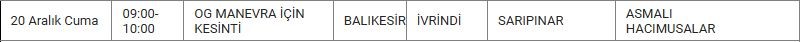 İvrindi ve Mahallelerinde Elektrik Kesintisi İvrindi ve Mahallelerinde Elektrik Kesintisi