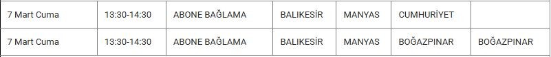 Manyas ve Mahallelerinde Elektrik Kesintisi